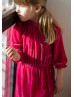 Raspberry Velvet Knee Length Simple Flower Girl Dress